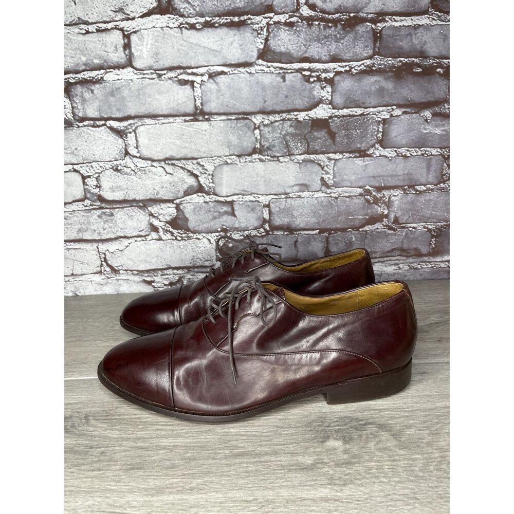Paragon Brown Leather Cap Toe Handmade Oxfords Lace Up Shoes Men Sz 11D US/44EU